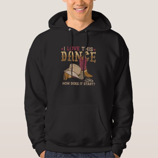 Hoe begint deze dans Line Dancer Country? Hoodie (Voorkant)