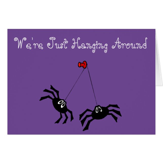 "Hoe ben je"  kaart met spinnen en internet (Voorkant Horizontaal)