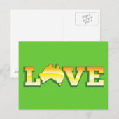 HOE BEWAART U Australië Aussie Love Heart Map GEWE Briefkaart (Voorkant / Achterkant)