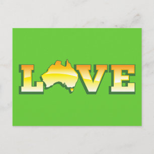 HOE BEWAART U Australië Aussie Love Heart Map GEWE Briefkaart