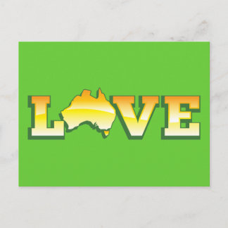 HOE BEWAART U Australië Aussie Love Heart Map GEWE Briefkaart