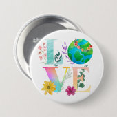 HOE BEWAART U DE Earth Day Waterverf White Button (Voorkant /achterkant)