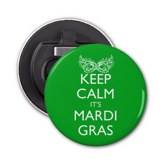HOE BEWAART U DE MARDI GRAS SEASON? BUTTON FLESOPENER (Voorkant)