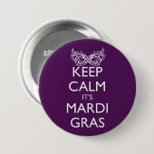 HOE BEWAART U DE MARDI GRAS SEASON? RONDE BUTTON 7,6 CM (Voorkant /achterkant)