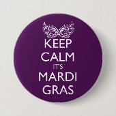 HOE BEWAART U DE MARDI GRAS SEASON? RONDE BUTTON 7,6 CM (Voorkant)