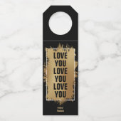 HOE BEWAART U DRIE TEKST Gold Foil op zwart Flessenhanger (Voorkant)