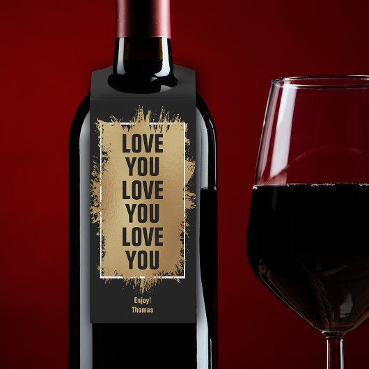 HOE BEWAART U DRIE TEKST Gold Foil op zwart Flessenhanger