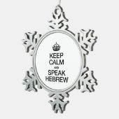 HOE BEWAART U KALM EN SPREK HEBREW TIN SNEEUWVLOK ORNAMENT (Rechts)