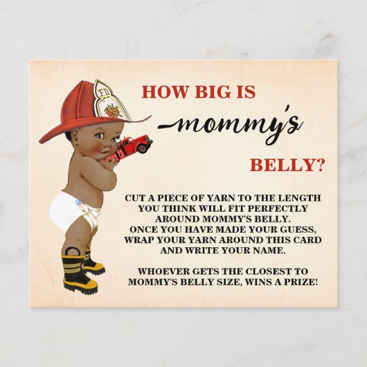 Hoe Big Mommy's Belly AA Fireman Shower Game Kaart (Voorkant)