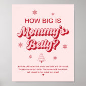Hoe Big Mommy's Belly Christmas Baby shower Game Poster (Voorkant)