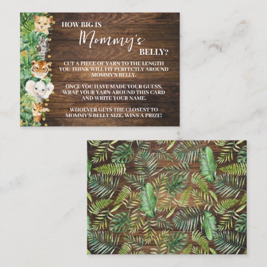 Hoe Big Mom's Belly Safari Baby shower Game Kaart (Voorkant / Achterkant)