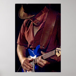 Hoe blauw kunt u krijgen - Blues Guitar Player Poster