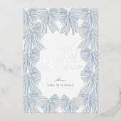 Hoe Blauwe Bogen Foto Kerst Folie Feestdagenkaart (Voorkant)