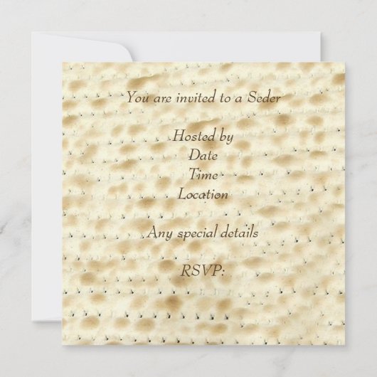 Hoe breng je Matzoh Seder Invitation door Kaart (Achterkant)