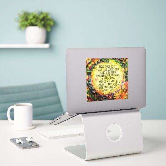 Hoe cool is het om goede  inspiratie op te wekken sticker (Laptop op bureau)