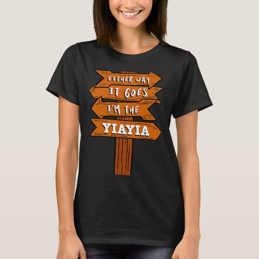 Hoe dan ook, ik ben de Yiayia Zwangerschap Announ T-shirt (Voorkant)