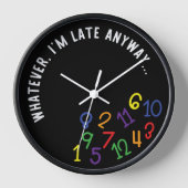 Hoe dan ook, ik ben te laat, grappig kleurrijk zwa (Voorkant)