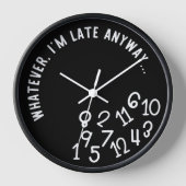 Hoe dan ook, ik ben te laat, grappig zwart op wit (Voorkant)