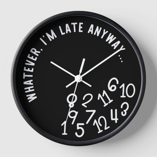 Hoe dan ook, ik ben te laat, grappig zwart op wit (Voorkant)