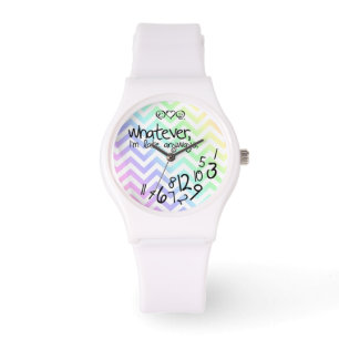 hoe dan ook , ik ben te laat - regenboogchevron horloge