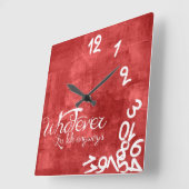 Hoe dan ook, ik ben te laat - Rustic Red Wall Cloc Vierkante Klok (Hoek)