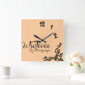 Hoe dan ook, ik ben toch al laat (perziken) vierkante klok (Huis)