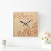 Hoe dan ook, ik ben toch te laat - Faux Engrave Wo Vierkante Klok (Huis)