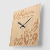 Hoe dan ook, ik ben toch te laat - Faux Engrave Wo Vierkante Klok (Hoek)