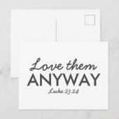 Hoe dan ook van hen houden | Luke 23:24 Bijbel Ver Briefkaart (Voorkant / Achterkant)