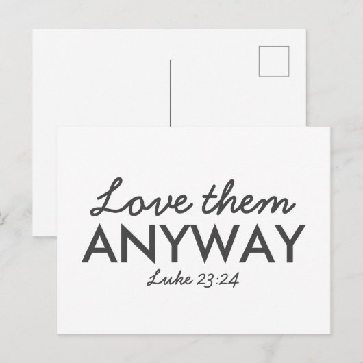 Hoe dan ook van hen houden | Luke 23:24 Bijbel Ver Briefkaart (Voorkant / Achterkant)