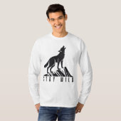 Hoe de bergsilhouet van de huilende wolf t-shirt (Voorkant volledig)