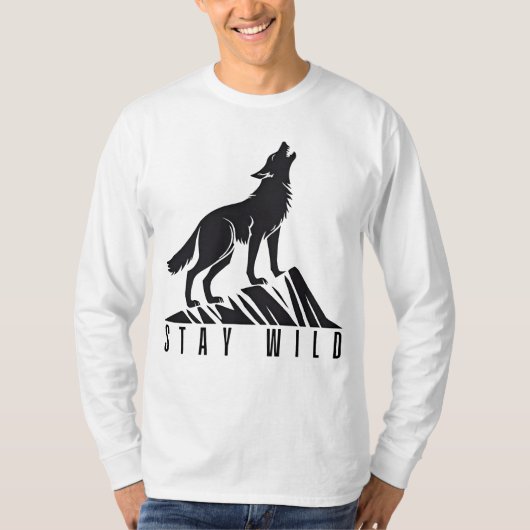 Hoe de bergsilhouet van de huilende wolf t-shirt (Voorkant)