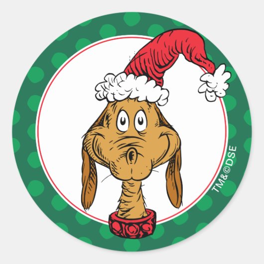 Hoe de Grinch Christmas stal | Max is aardig Ronde Sticker (Voorkant)