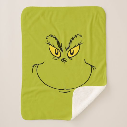 Hoe de Grinch Kerstmis stal gezicht Sherpa Deken (Voorkant)