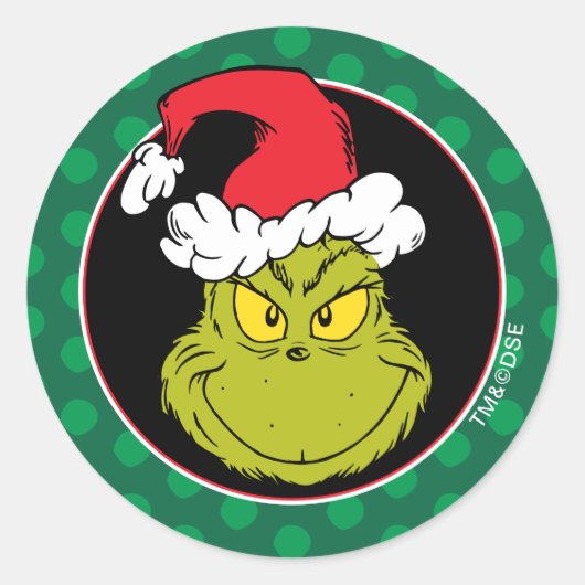 Hoe de Grinch Kerstmis stal | Stoute Grinch Ronde Sticker (Voorkant)