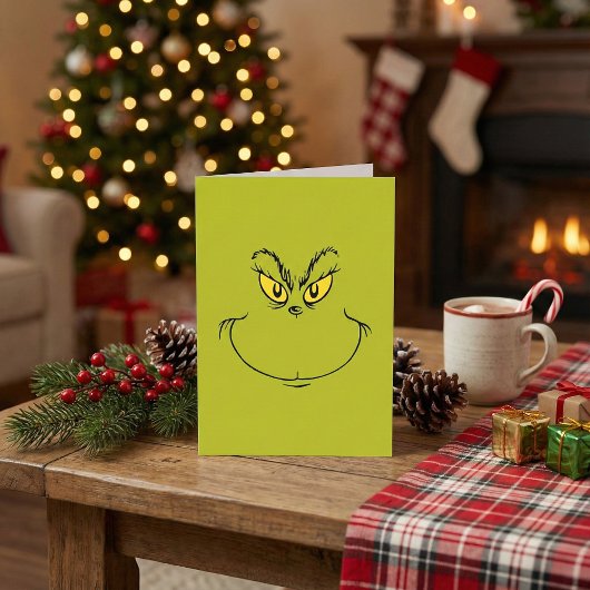 Hoe de Grinch met Kerstmis het Gezicht Stole Feestdagen Kaart