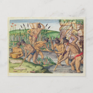 Hoe de Indiërs goud verzamelen van de Streams Briefkaart