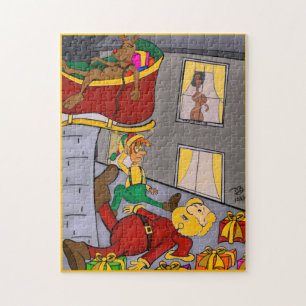 Hoe de Kerstman Mrs. Santa Jigsaw Puzzle ontmoette Legpuzzel