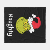 Hoe de knuppel kerstmis ophoudt| Naughty Grinch Fleece Deken (Voorkant (Horizontaal))