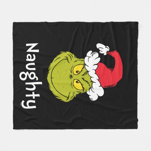 Hoe de knuppel kerstmis ophoudt| Naughty Grinch Fleece Deken (Voorkant (Horizontaal))