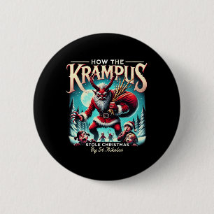 Hoe de Krampus de kerstkrampus stal komt eraan Ronde Button 5,7 Cm