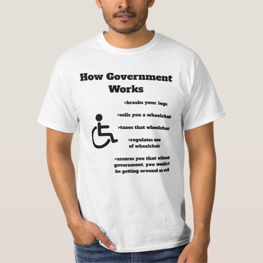 Hoe de overheid rolstoel T-Shirt werkt (Voorkant)