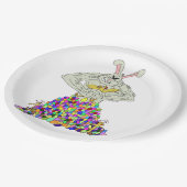 Hoe de paashaas zijn eieren krijgt papieren bordje (Gekanteld)