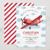 Hoe de tijd vliegt Rode vliegtuig verjaardag Kaart (Voorkant / Achterkant)