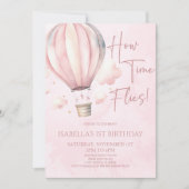 Hoe de tijd vliegt! Verjaardagsfeest met luchtball Kaart (Voorkant)