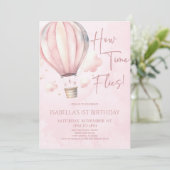 Hoe de tijd vliegt! Verjaardagsfeest met luchtball Kaart (Staand voorkant)