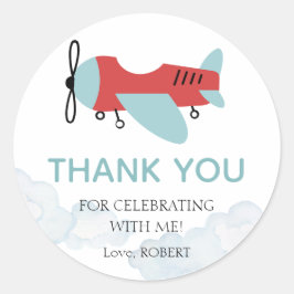 Hoe de tijd vliegt Vliegtuig Verjaardag, Modern Vl Ronde Sticker