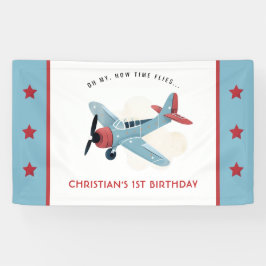Hoe de tijd vliegt Vliegtuig Verjaardag Spandoek