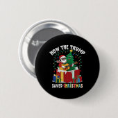 Hoe de Trump de kerst heeft gered Grappige feestda Ronde Button 5,7 Cm (Voorkant /achterkant)