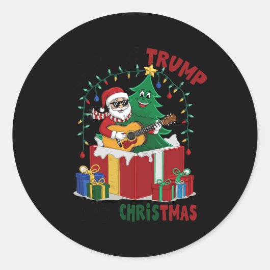 Hoe de Trump de kerst heeft gered Grappige feestda Ronde Sticker (Voorkant)